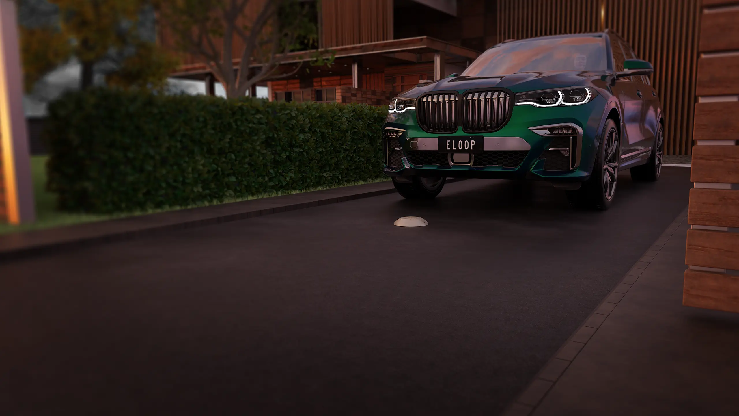 Image of e-LOOP Micro Installed, with vehicle driving over it.